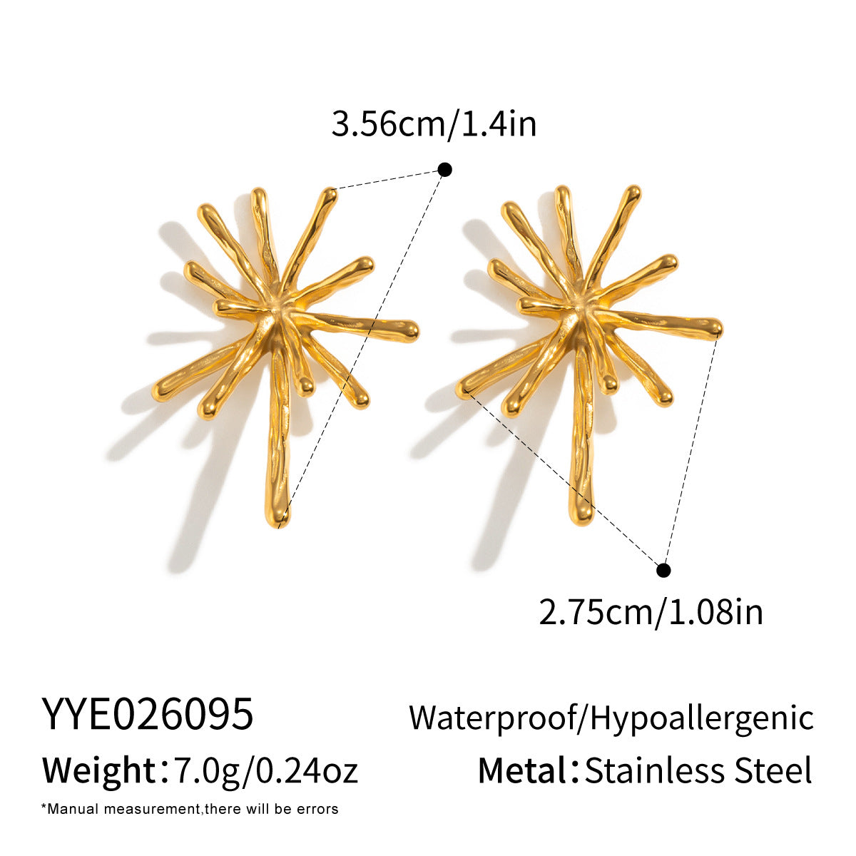 Irregular Flower Stud Earrings For Women