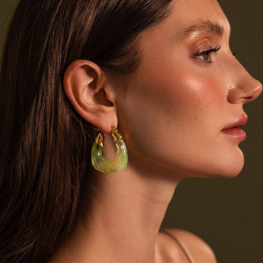 Color Resin Hoop Earrings Collection