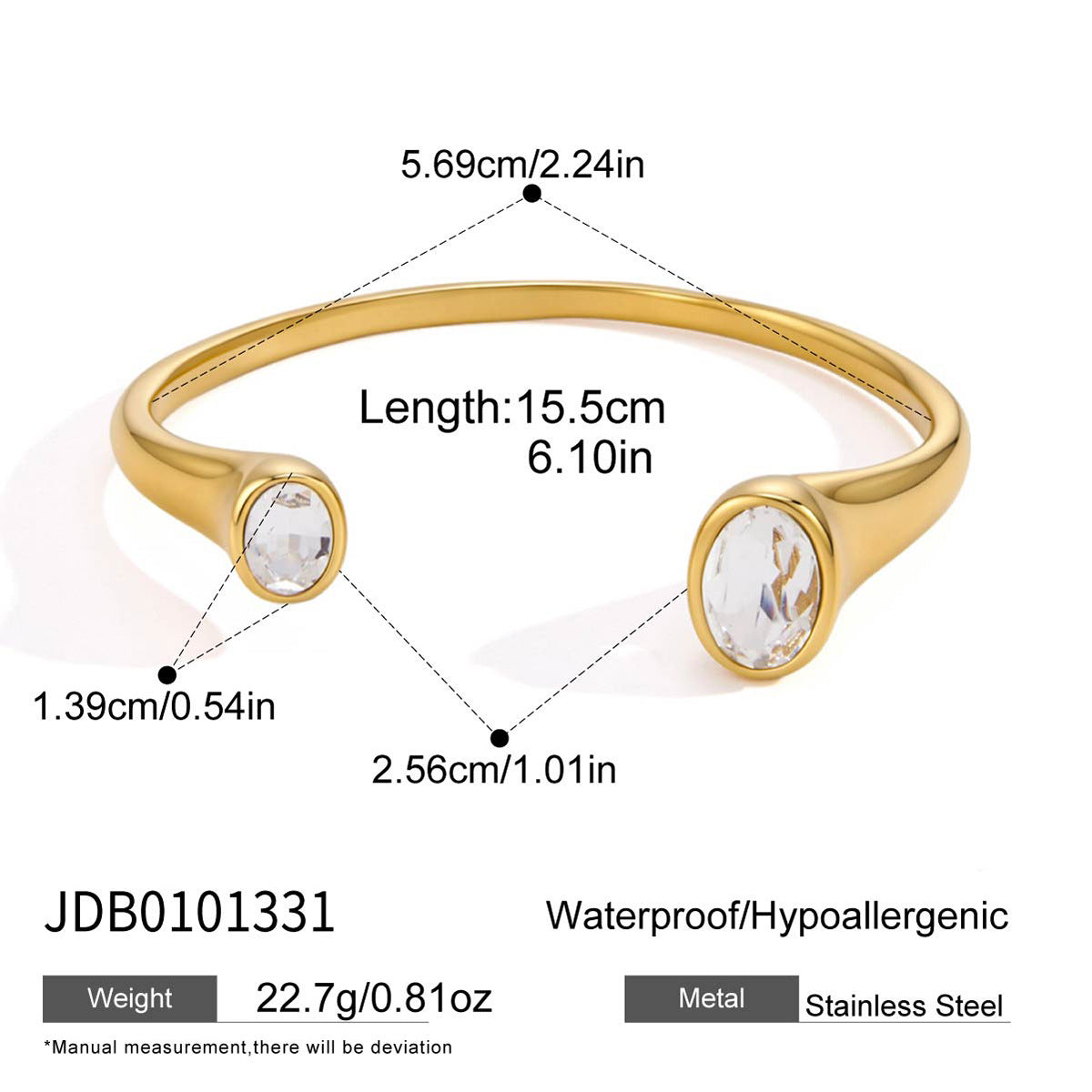 Bezel Zircon Open Bangle Collection