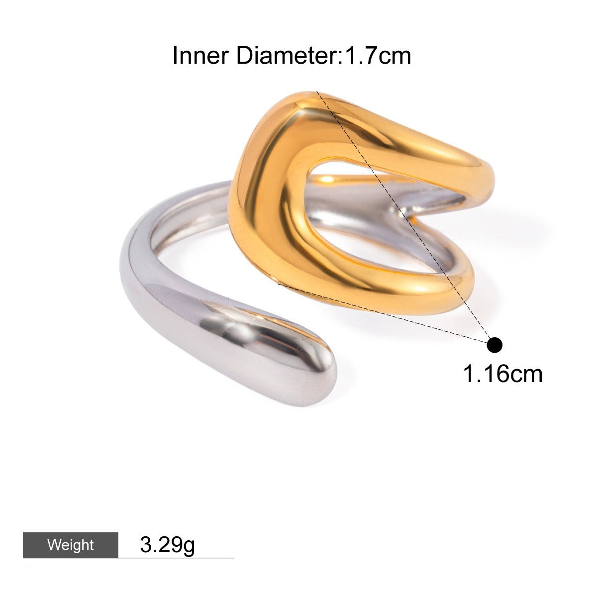 18K gold geometric shape with gold and silver color matching design high-end earrings, bracelets and rings set