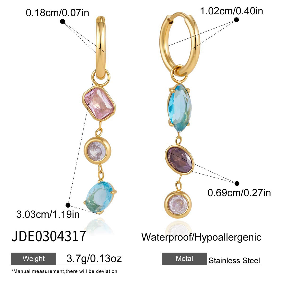 Color Zircon Tassel Earrings Collection