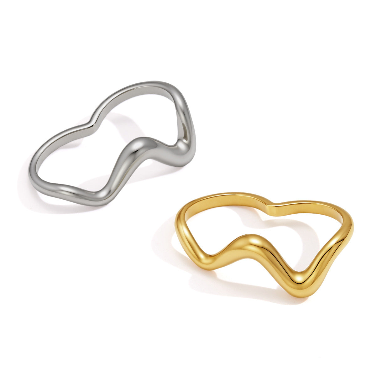 Wave Double Finger Ring Collection