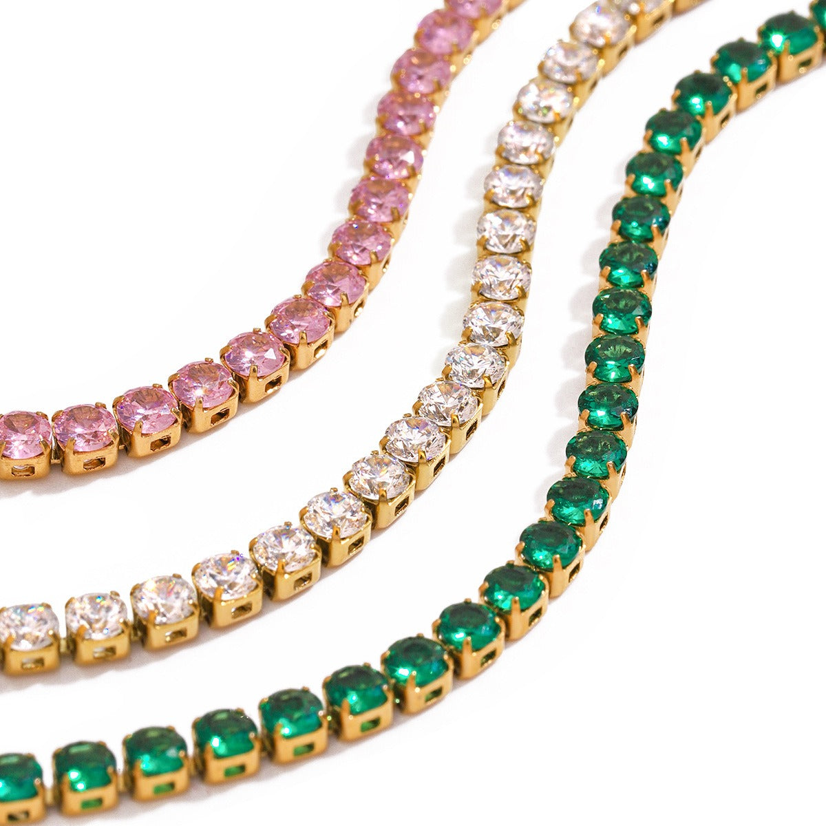 18K gold diamond design exquisite dazzling necklace ring earrings set