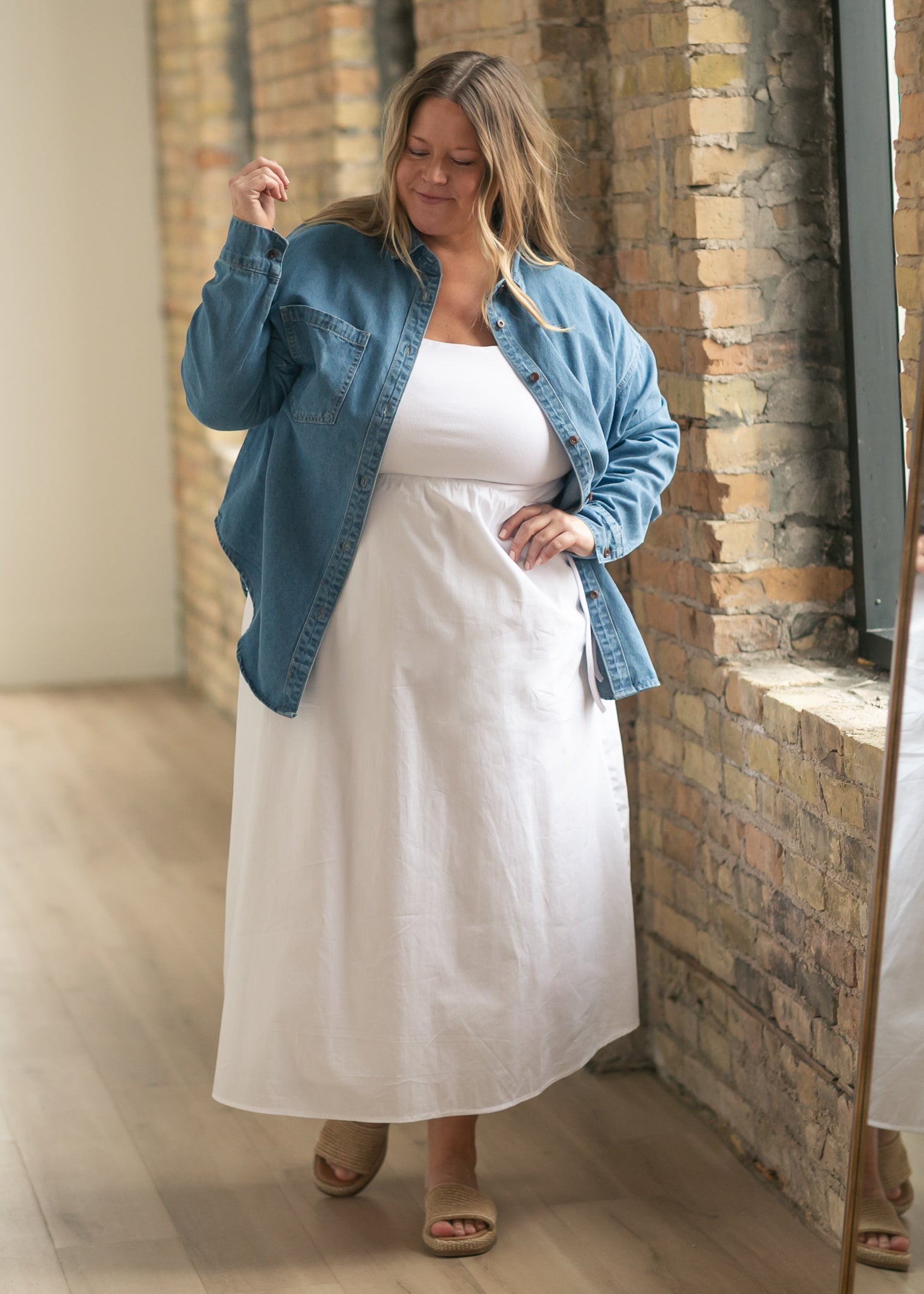 Betty Denim Button Up Top