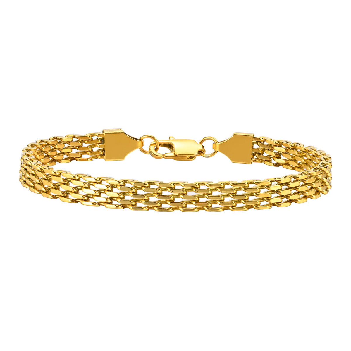 European And American Style Titanium Steel Mesh Woven Bracelet Simple Metal Chain 18K Gold