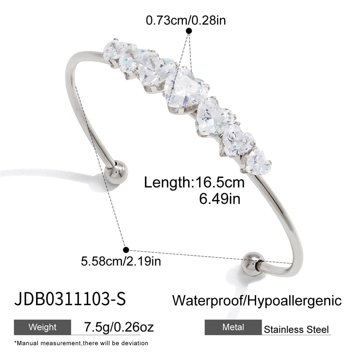 Silver Zircon Bangle Collection