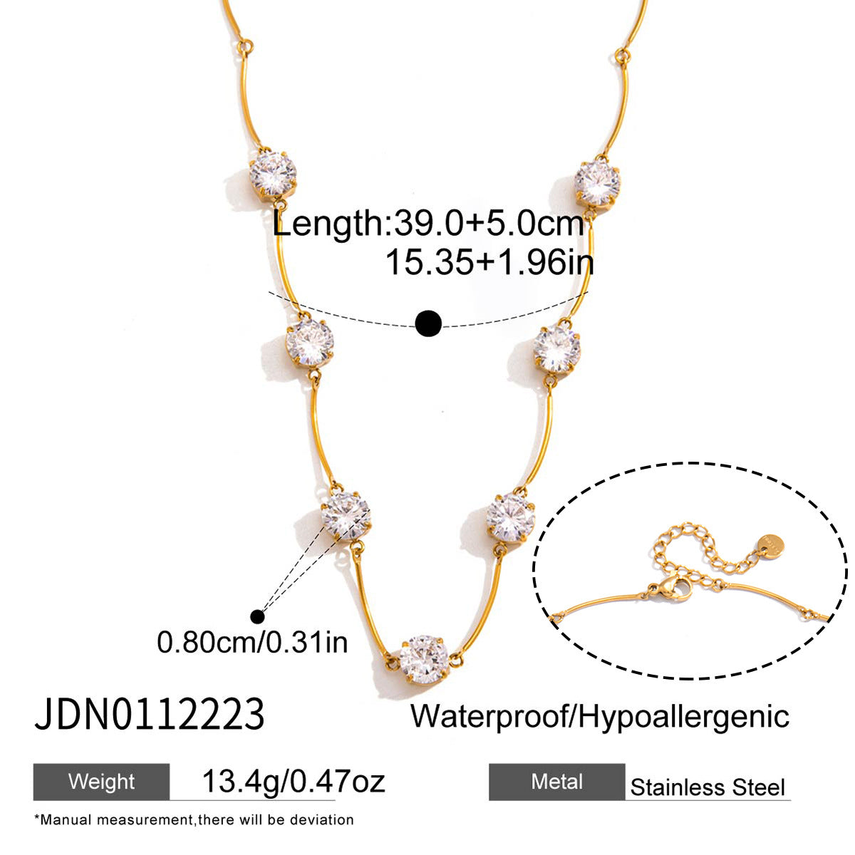Zircon Bar Pendant Necklace