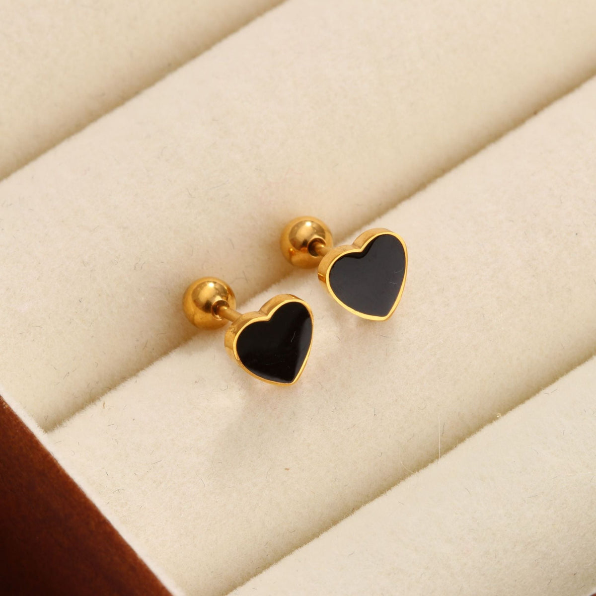 18K gold geometric inlaid gemstone design trendy personality earrings