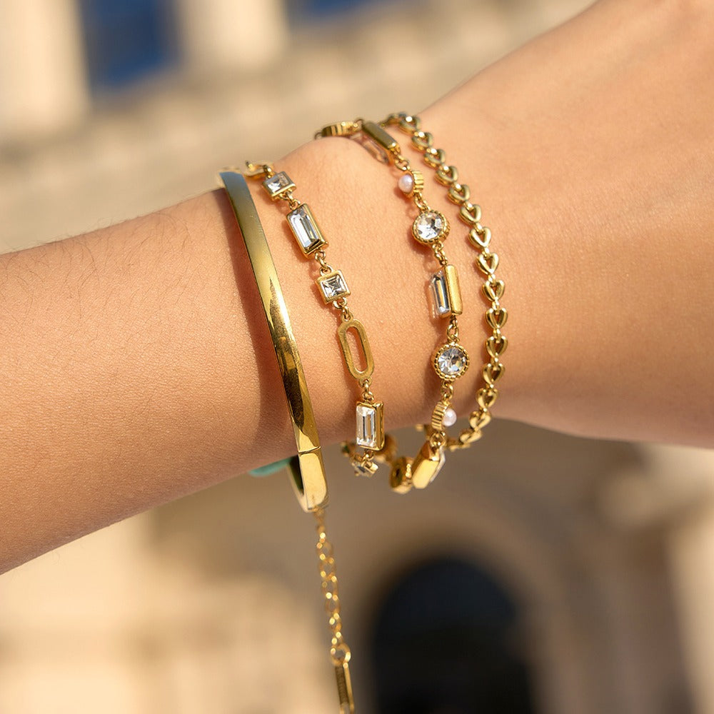 Crystal Layered Bracelet Collection