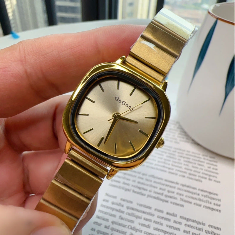 Women's Quartz Watch With Steel Strap Folding Buckle