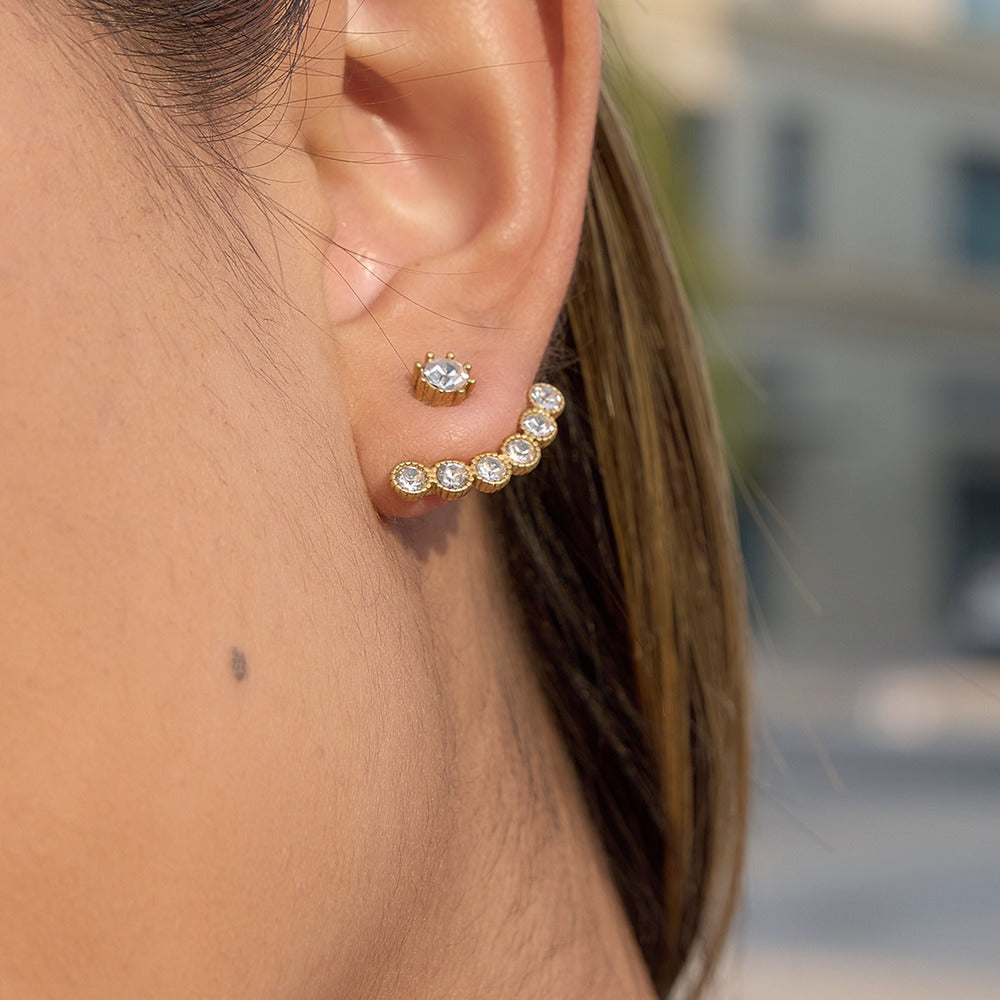 Zircon Ear Jacket Earrings