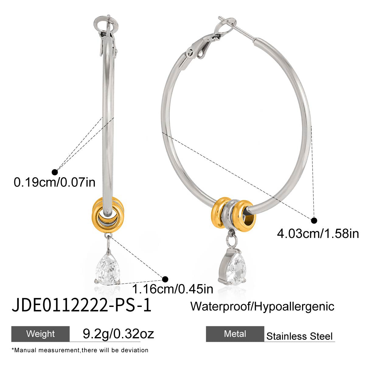 Zircon Hoop Earrings Assortment