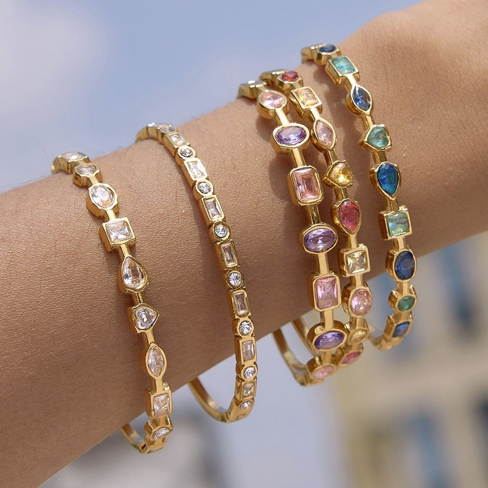 Color Zircon Bangle Collection