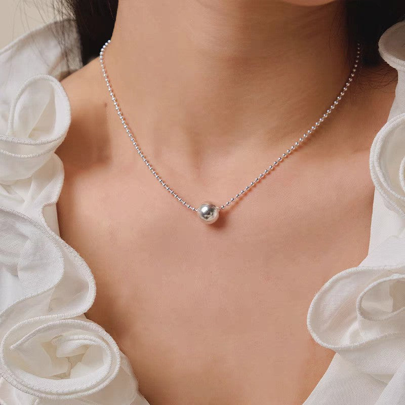 S925 Sterling Silver Pearl Necklace For Women, Niche Design, Light Luxury, Stylish And Versatile, High-End Clavicle Chain Accessory, Trendy