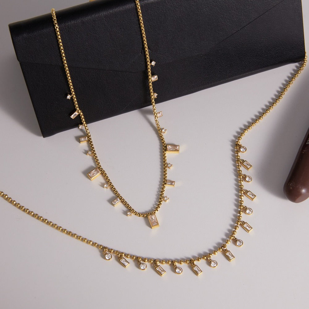 Zircon Chain Necklace Collection