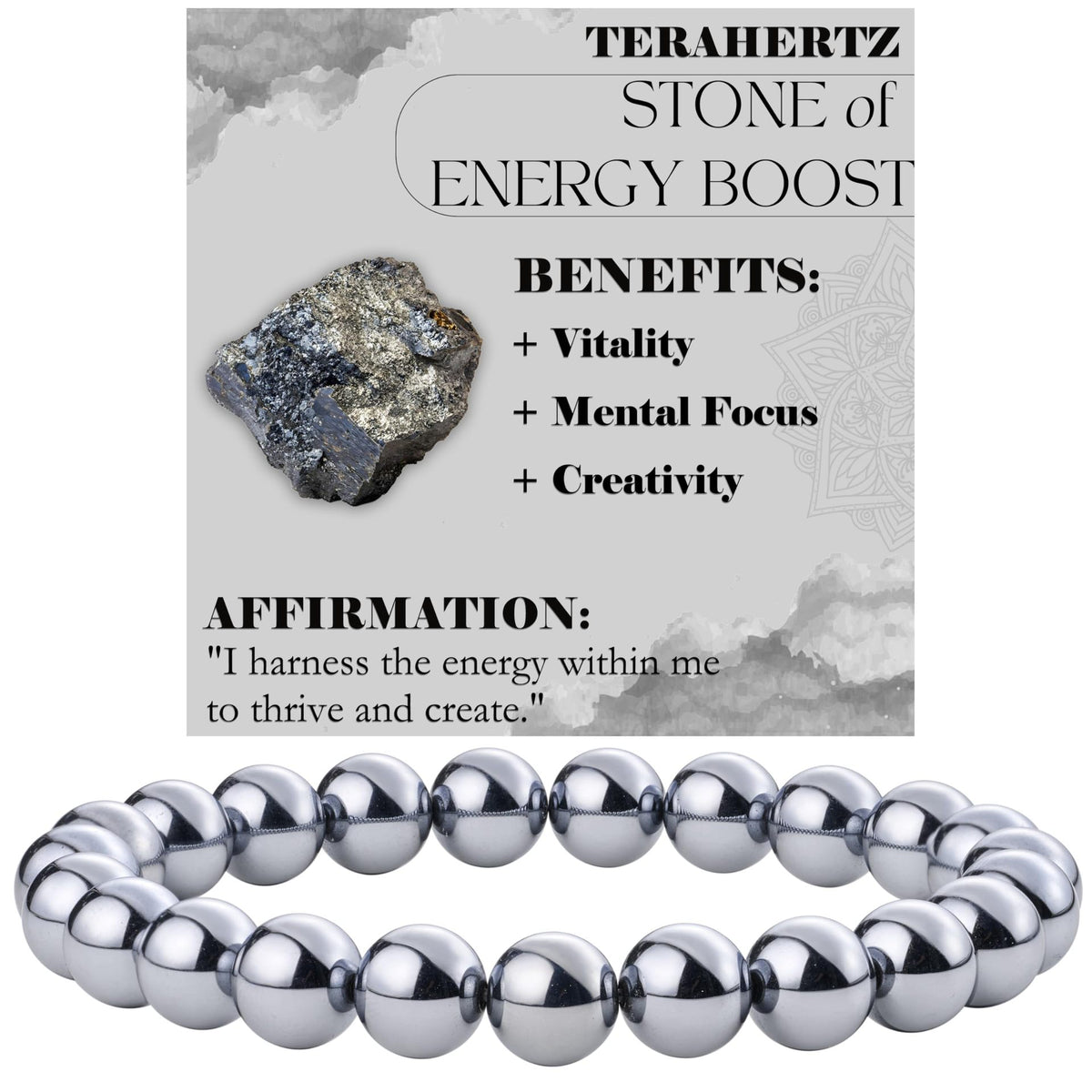 8mm Natural Stone Bead Bracelet White Turquoise