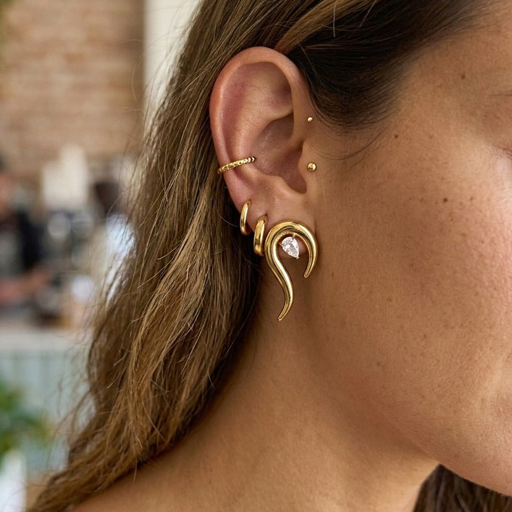 Zircon Ear Climber Earrings