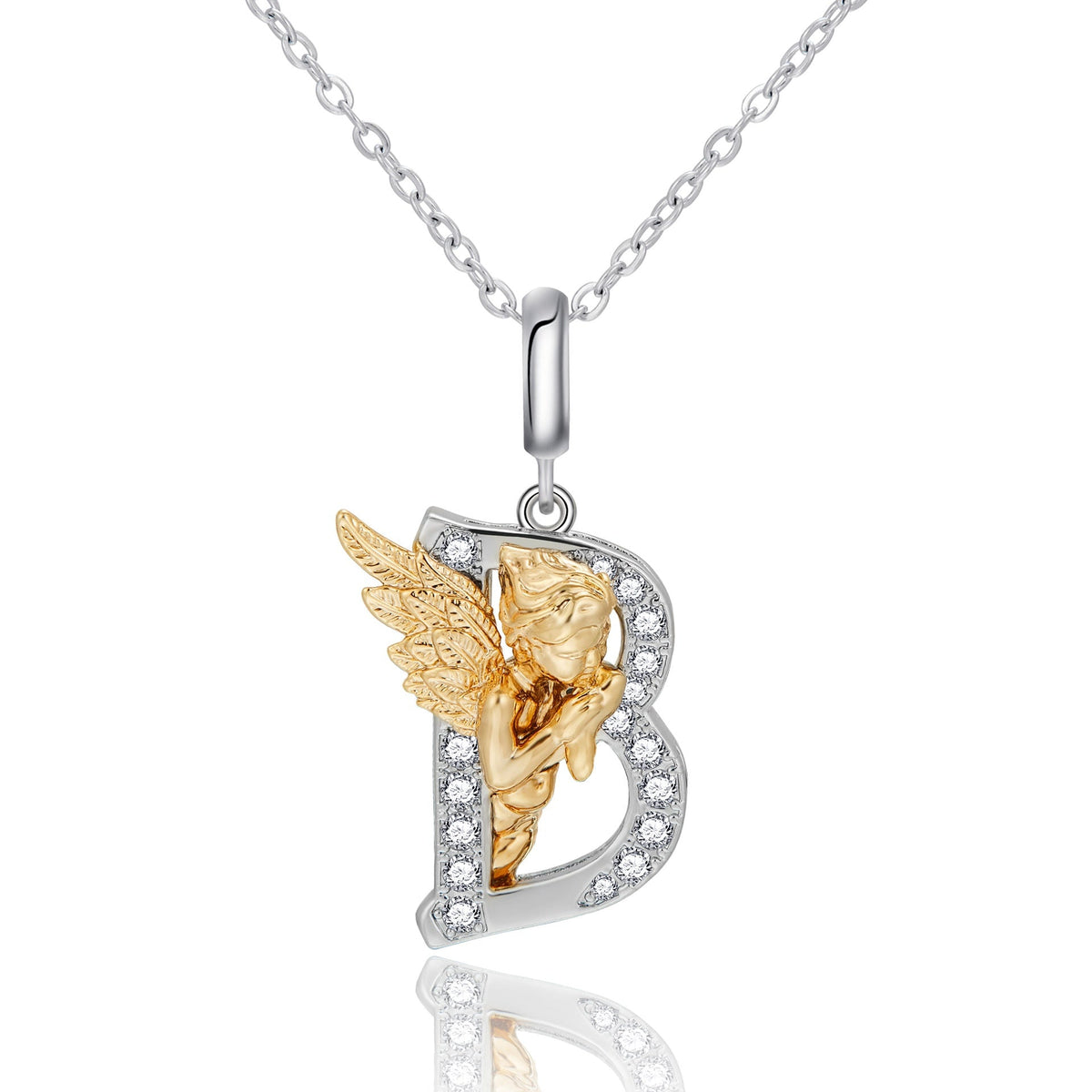 New Copper-plated White-gold Letter Pendant Mens And Womens Stainless Steel O-shaped Necklace