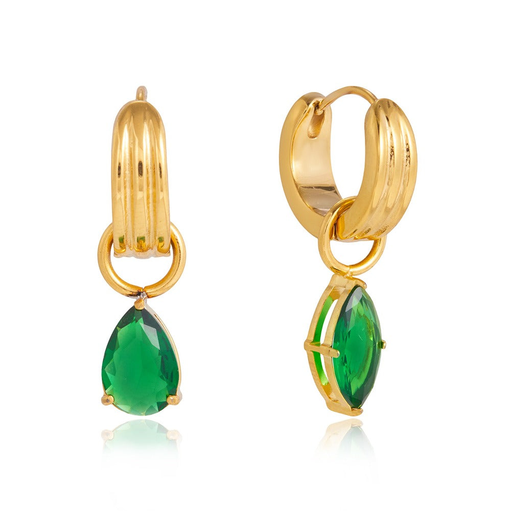 Green Zircon Earrings Collection