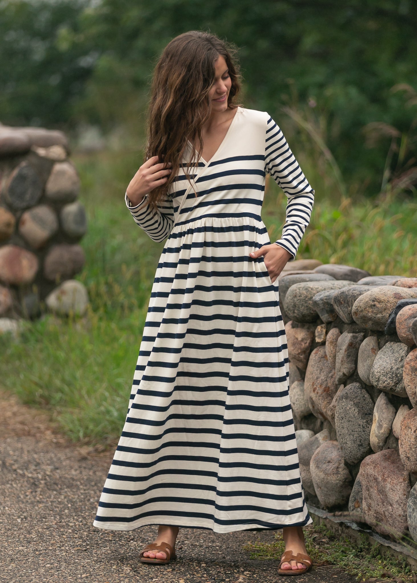 Celeste Striped Knit Maxi Dress
