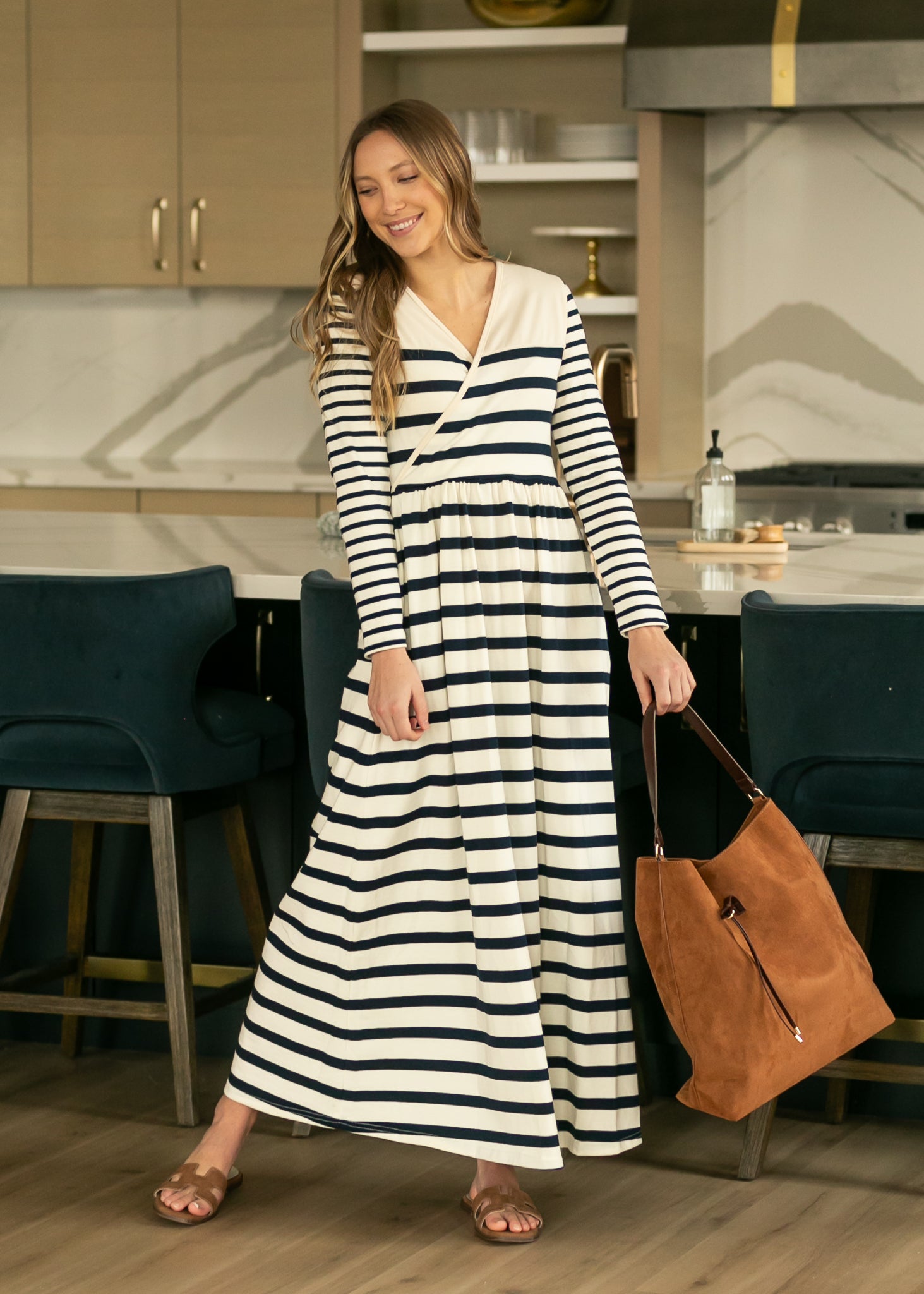 Celeste Striped Knit Maxi Dress