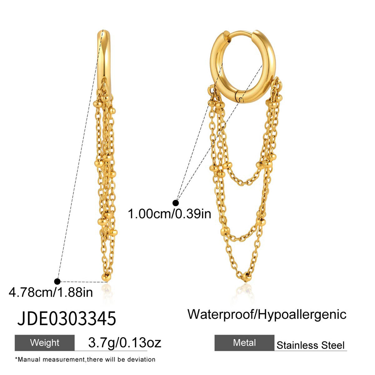 Pearl Chain Hoop Earrings Collection