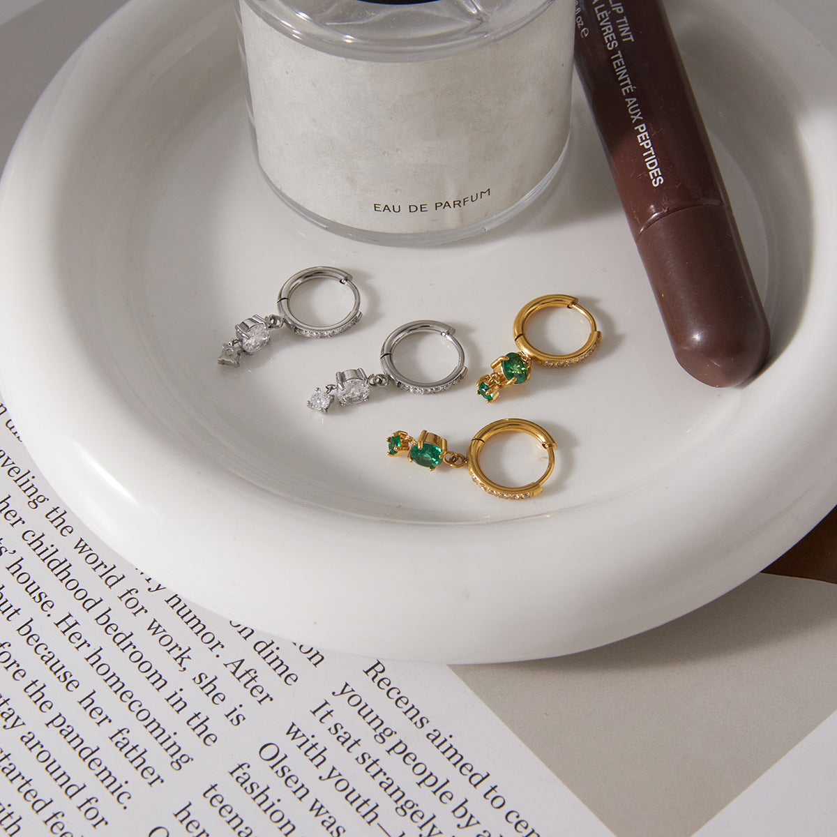 Color Zircon Drop Earrings Collection