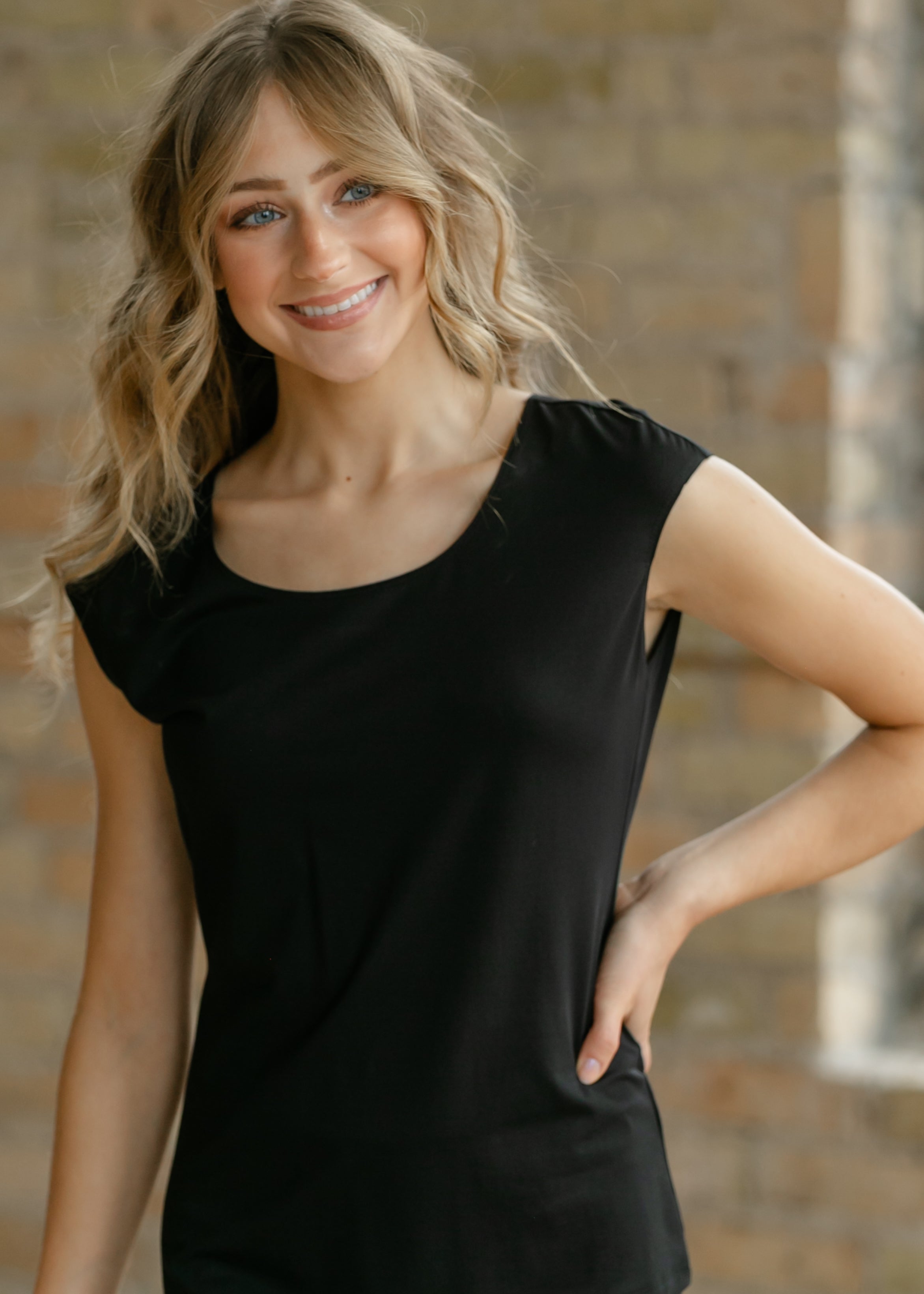 Classic Black Cap Sleeve Tank