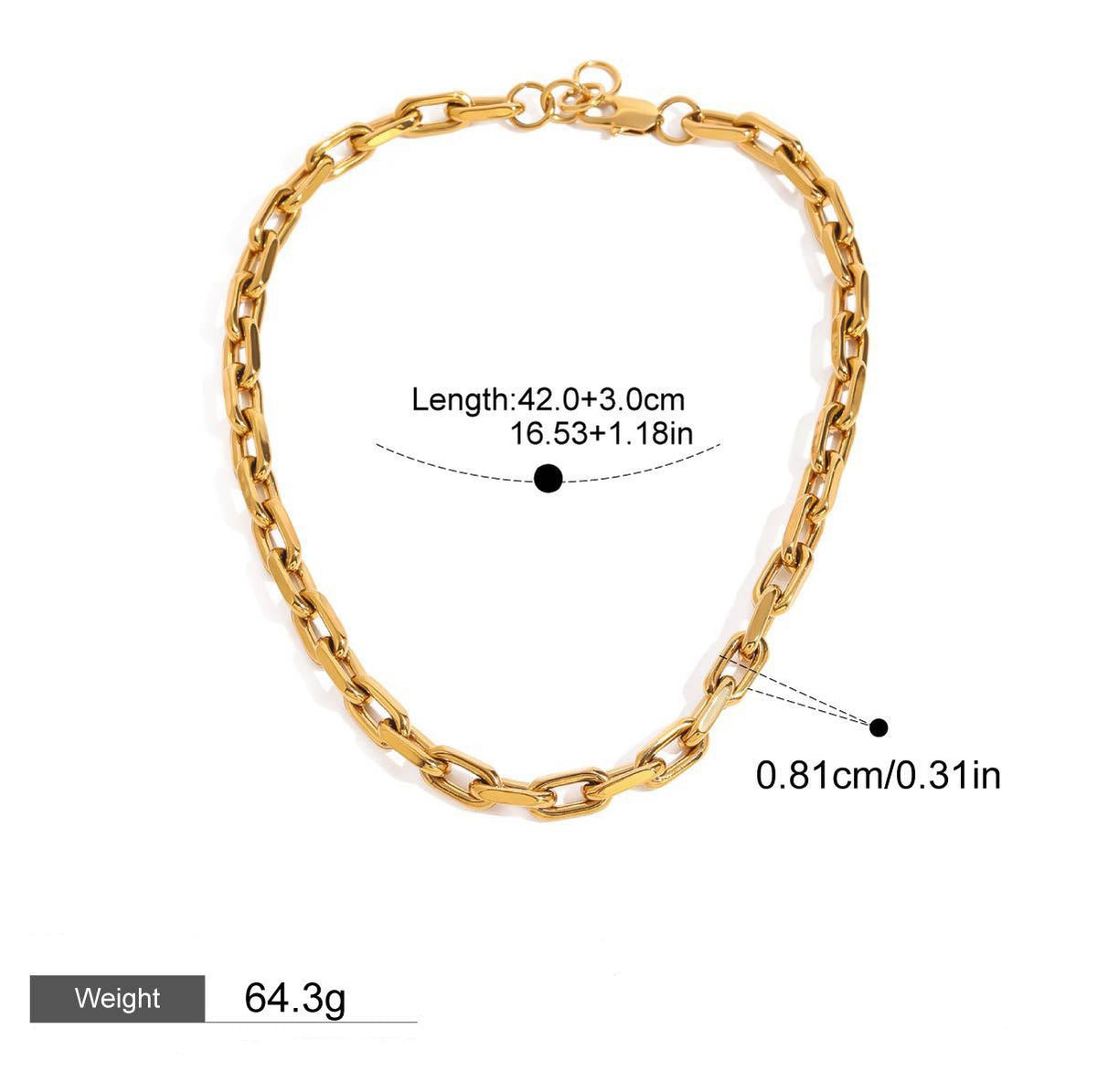 18K gold thick chain design simple and elegant necklace
