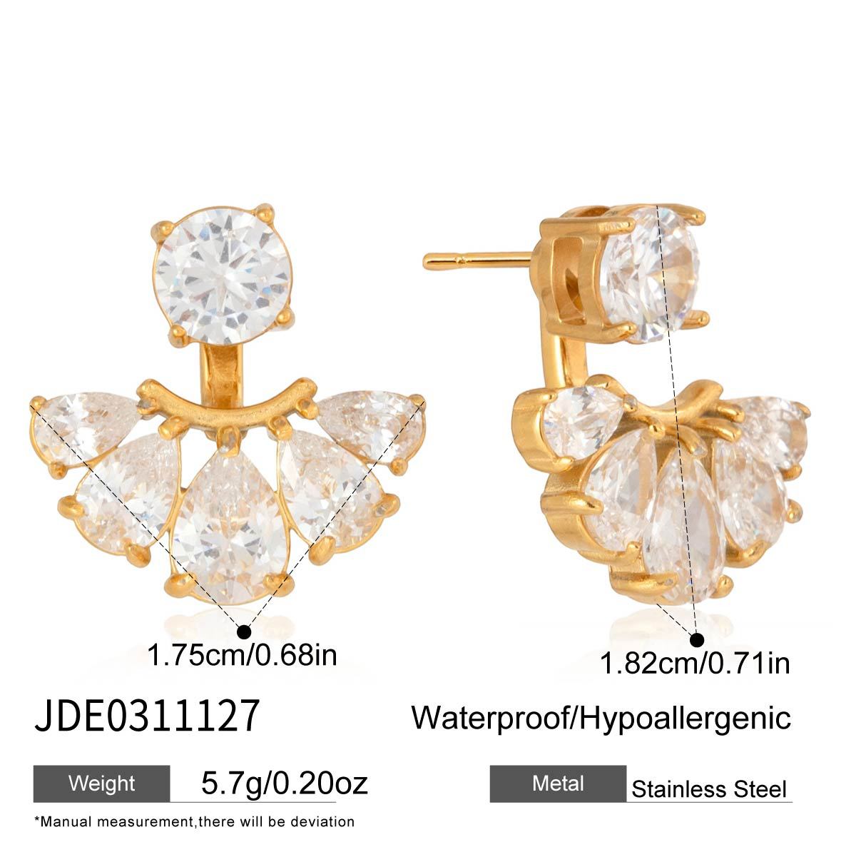 Fan Jacket Zircon Earrings Collection