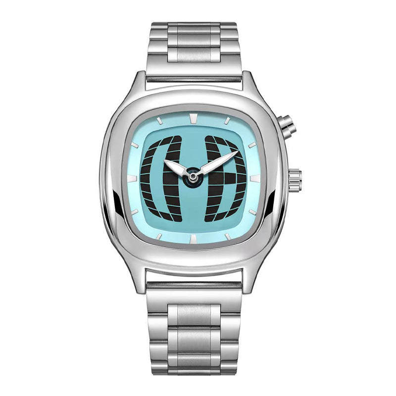 Retro-style Digital Display Watch With Hands And Numbersexclusive Trendy Quartz Timepiece
