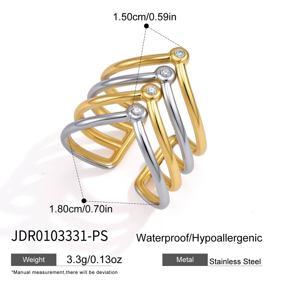Two Tone Layered Open Ring Collection