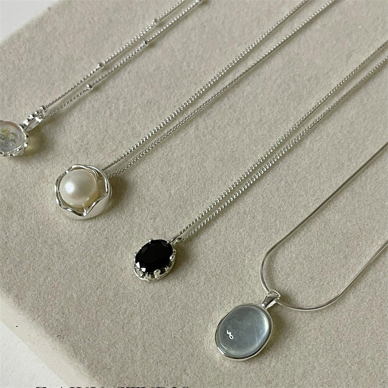 Daily Versatile S925 Sterling Silver Aquamarine Butterfly Necklace For Women, Non-Fading, Niche, High-End, Accessible Luxury Clavicle Chain New