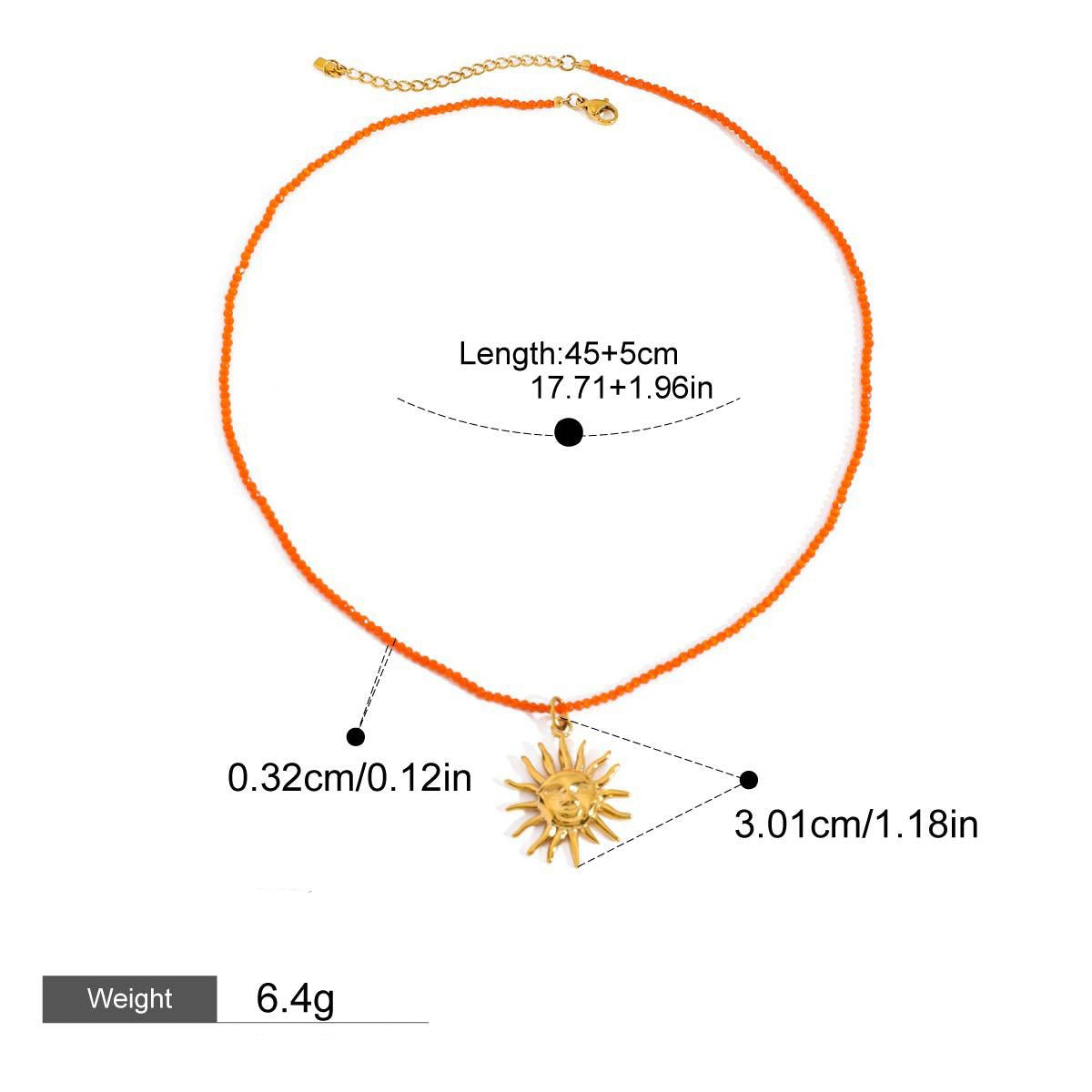 18K Gold Sun/Ocean Style Design Light Luxury Noble Necklace