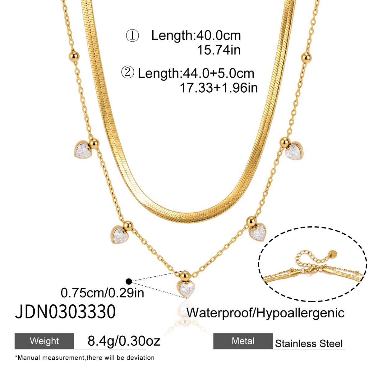 Double Layer Zircon Necklace Collection