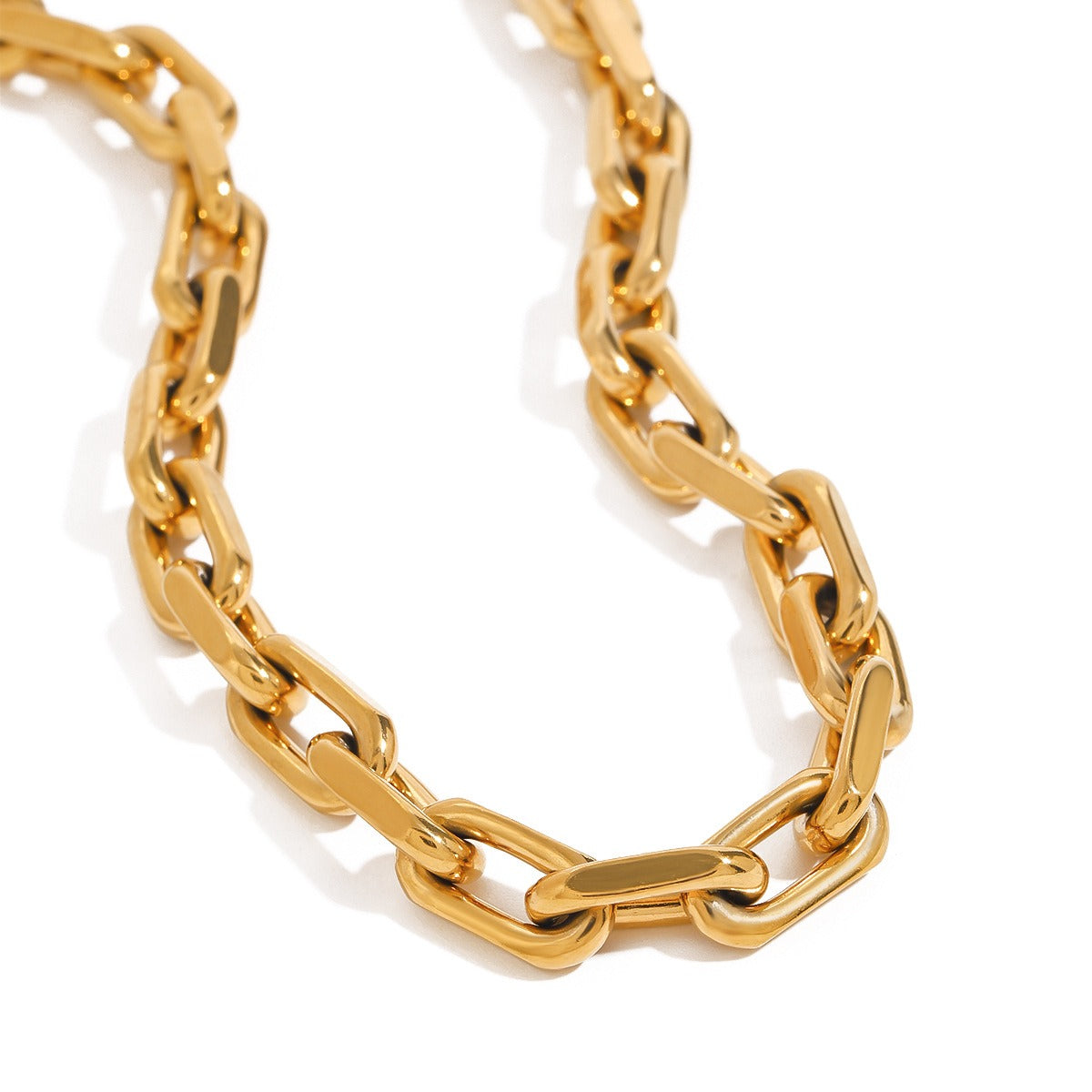18K gold thick chain design simple and elegant necklace