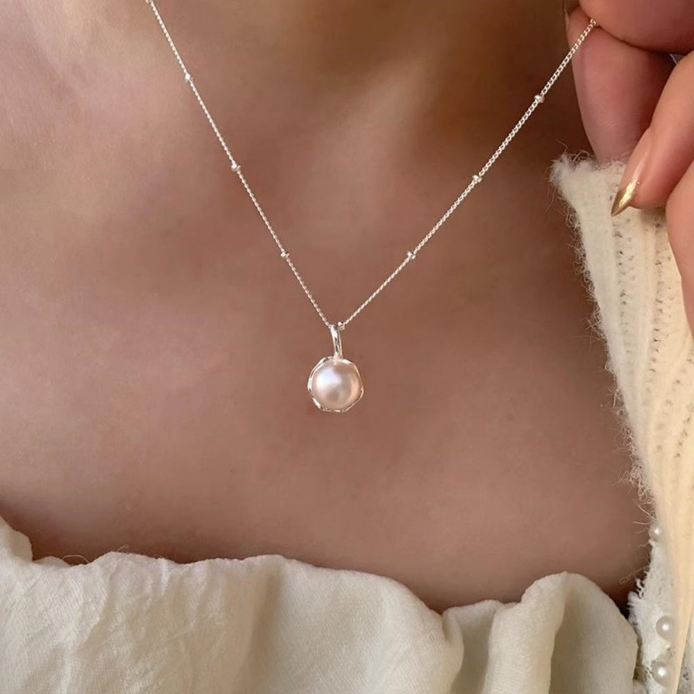 Daily Versatile S925 Sterling Silver Aquamarine Butterfly Necklace For Women, Non-Fading, Niche, High-End, Accessible Luxury Clavicle Chain New