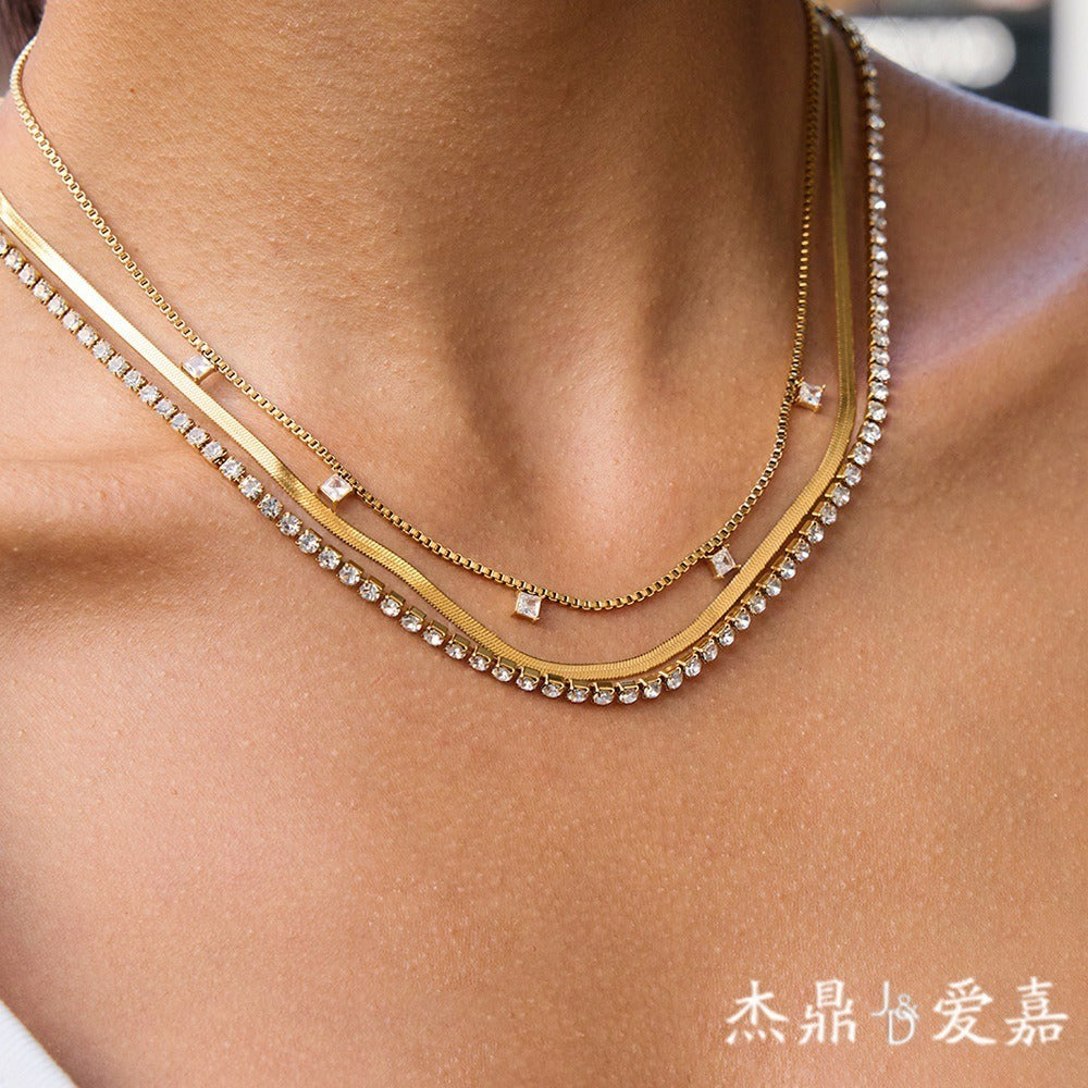 Layered Zircon Necklace Collection