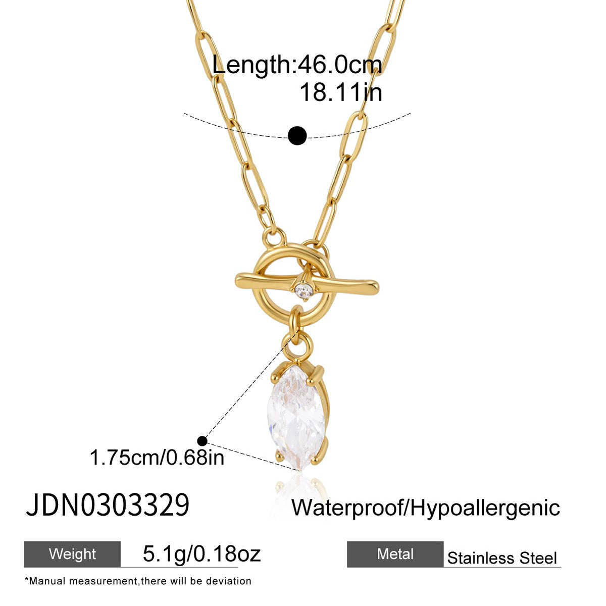Toggle Zircon Pendant Necklace Collection