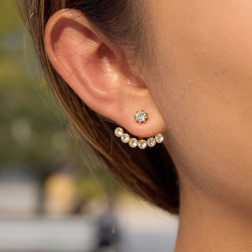 Zircon Ear Jacket Earrings