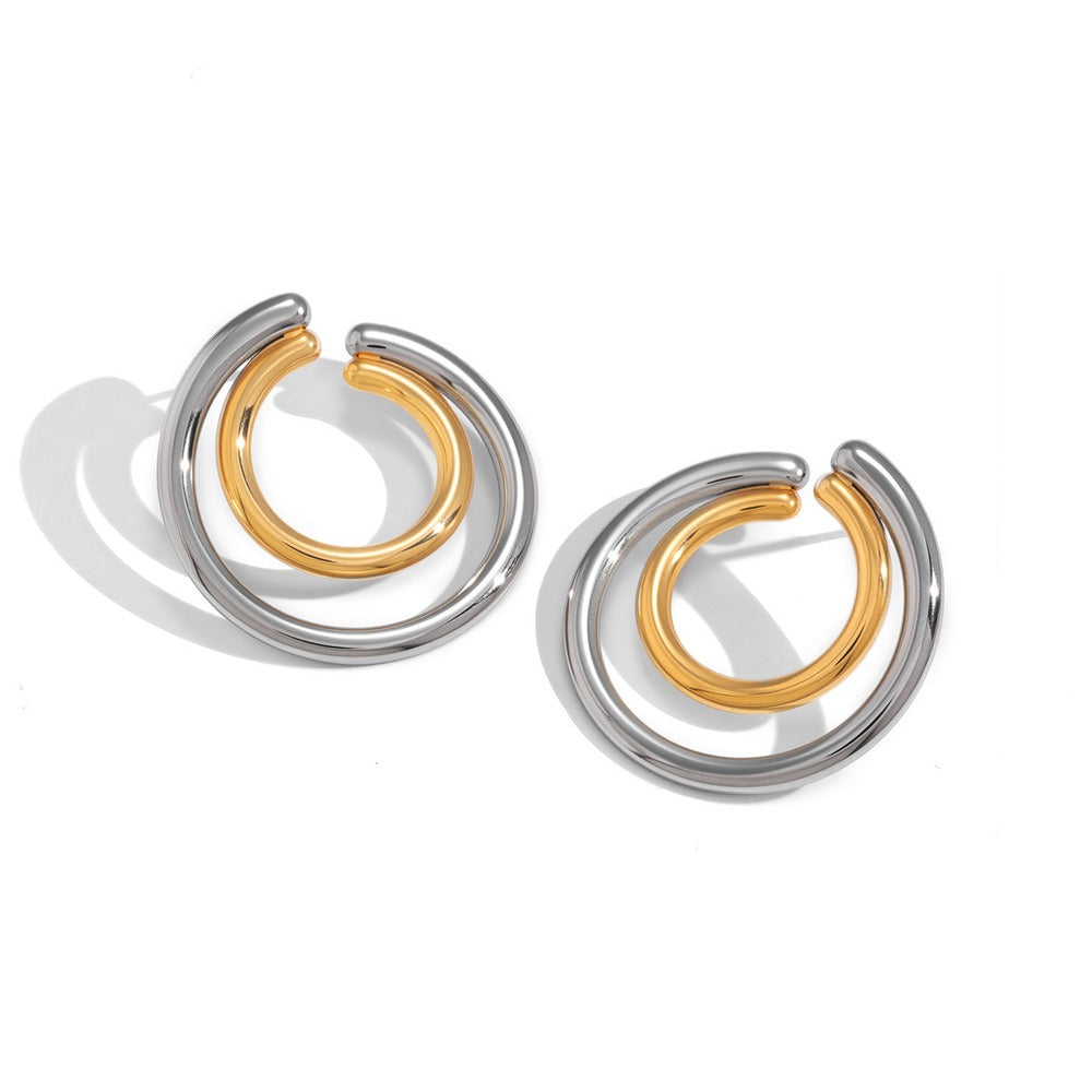 Two Tone Hoop Earrings