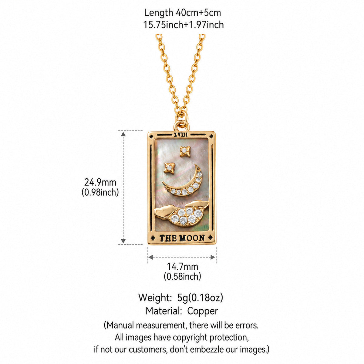 Enamel Tarot Card Pendant Necklace Collection