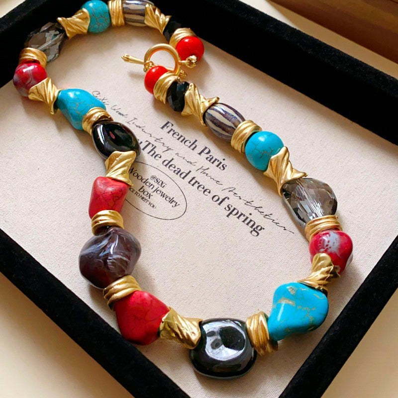 Second-Hand Vintage Jewelry With Diamond-Encrusted Flowers And Heart Necklaces, Retro Elegant Clavicle Chains, Light Luxury And High-End Necklaces
