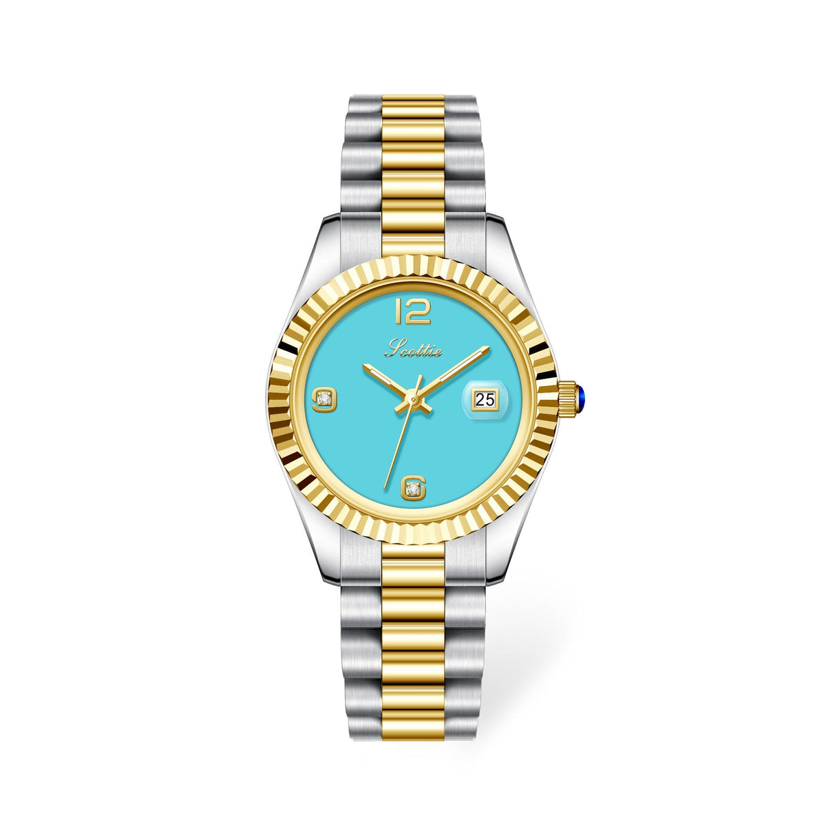 Diamond Shining Women's Steel Band Quartz Watch