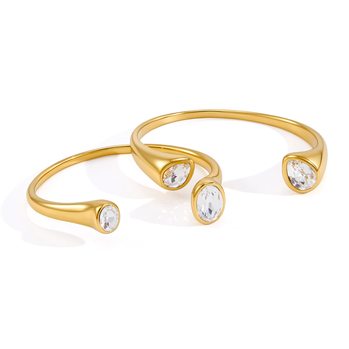Bezel Zircon Open Bangle Collection