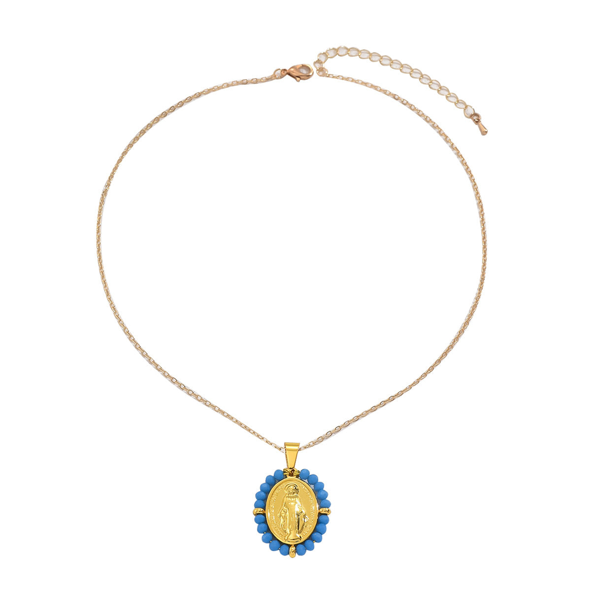 European And American Fashion Palace Style Long Chain Female Niche Retro Goddess Mary Necklace All-match High-end Clavicle Chain