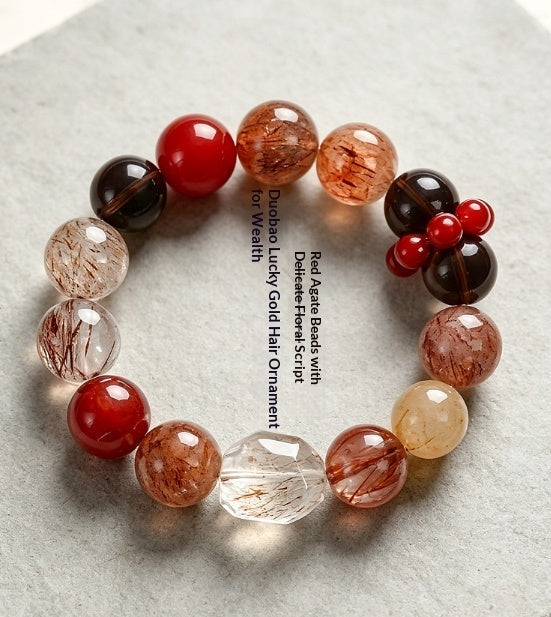 Natural Black Gold Super Seven Crystal Bead Bracelet