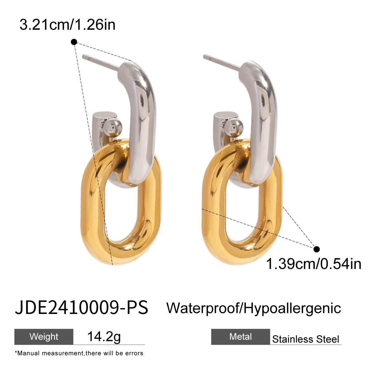 Two Tone Stud Earrings Collection