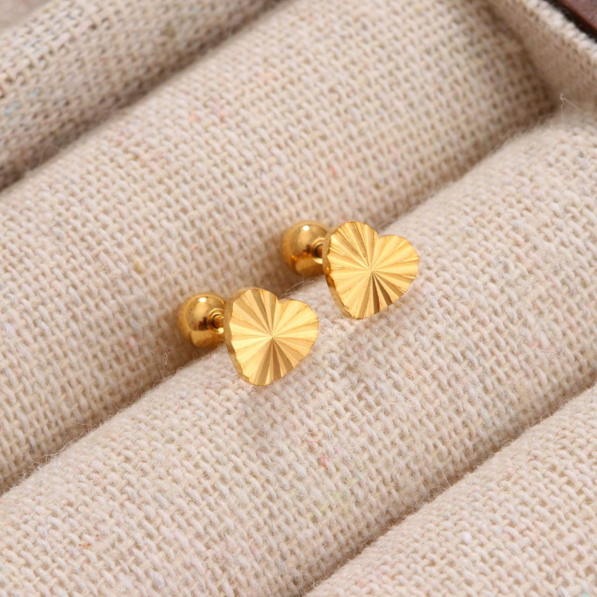 18K gold geometric inlaid gemstone design trendy personality earrings