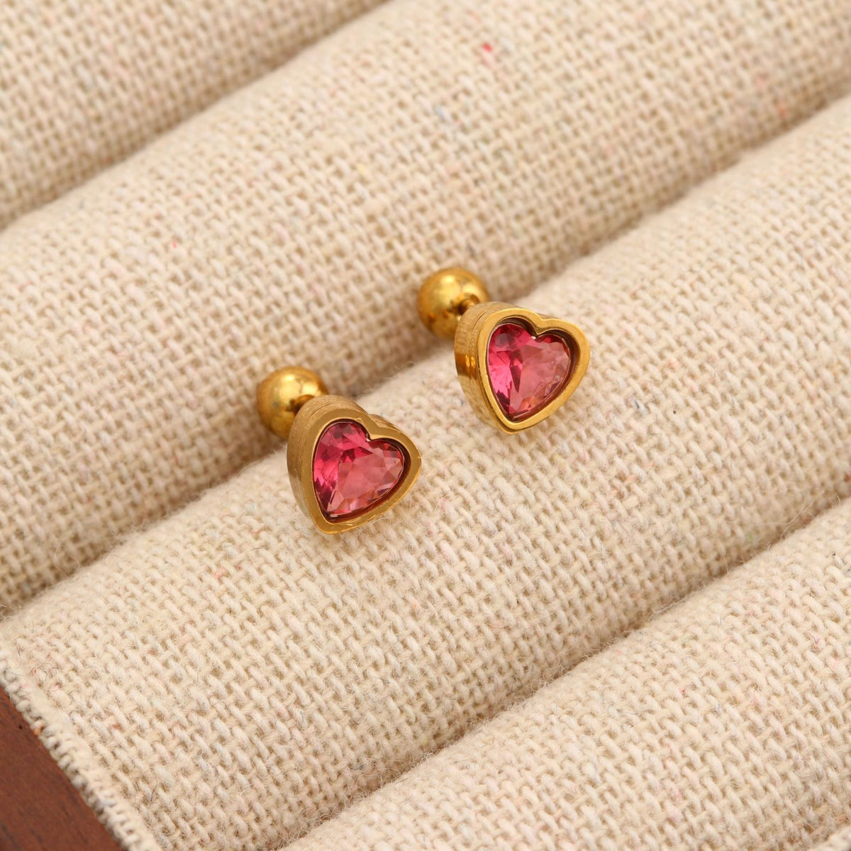 18K gold geometric inlaid gemstone design trendy personality earrings